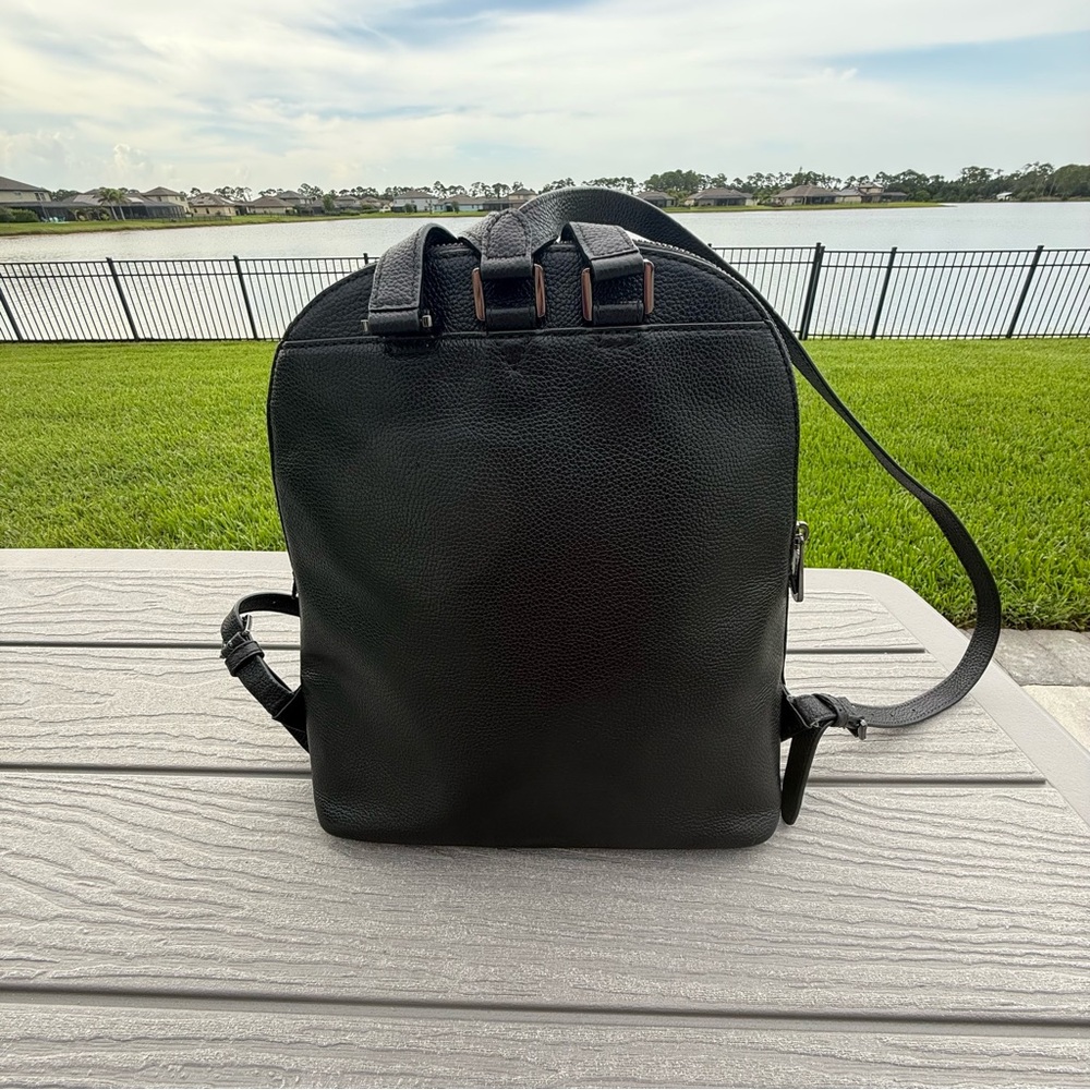 Michael Kors Adele Large Leather Backpack In Midn… - image 3